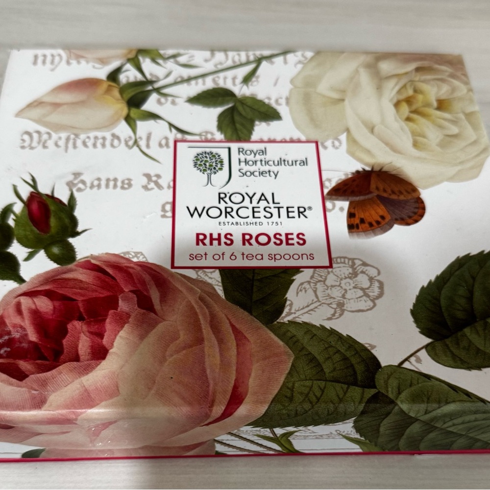 Royal Worcester RHS Roses Tea Spoons Set of 6 Original box